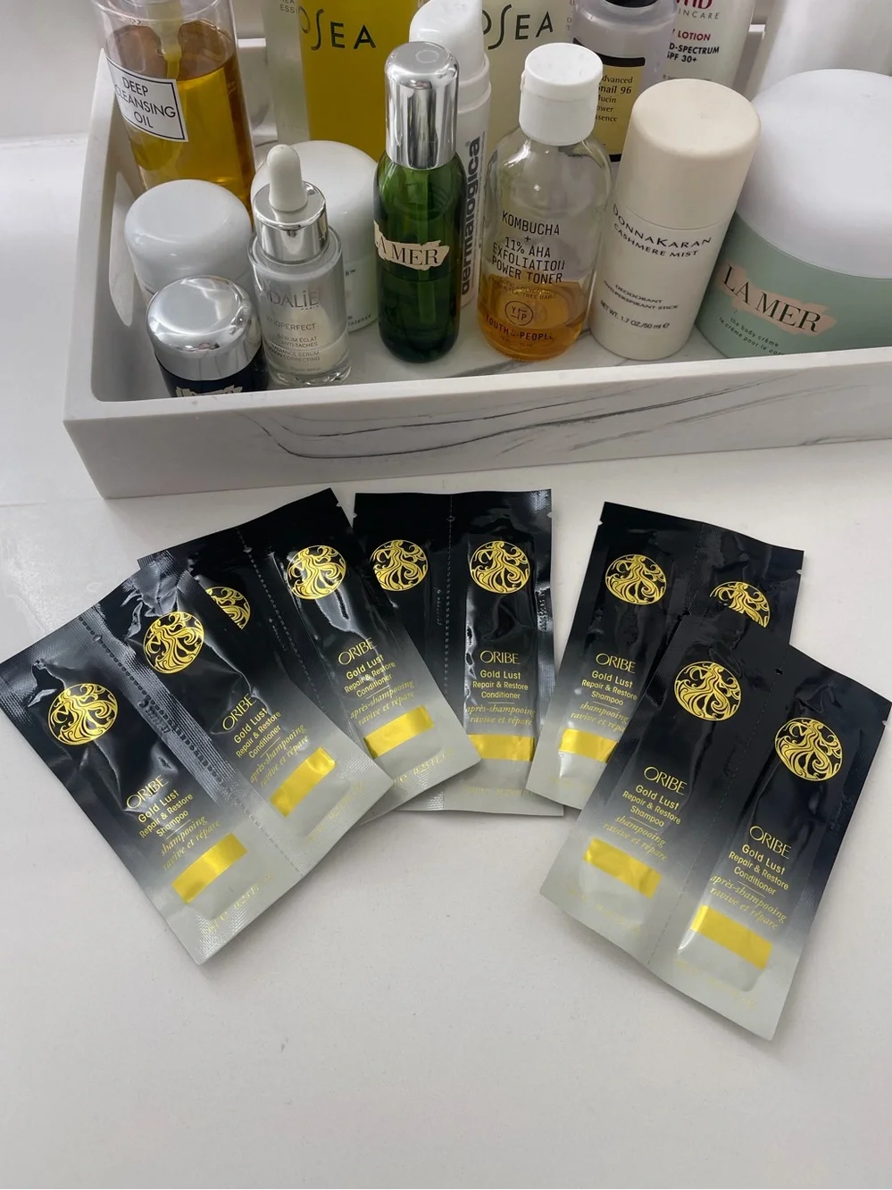 Oribe Black and Gold Gold Lust Shampoo and Conditioner Sachets - Travel Pack
